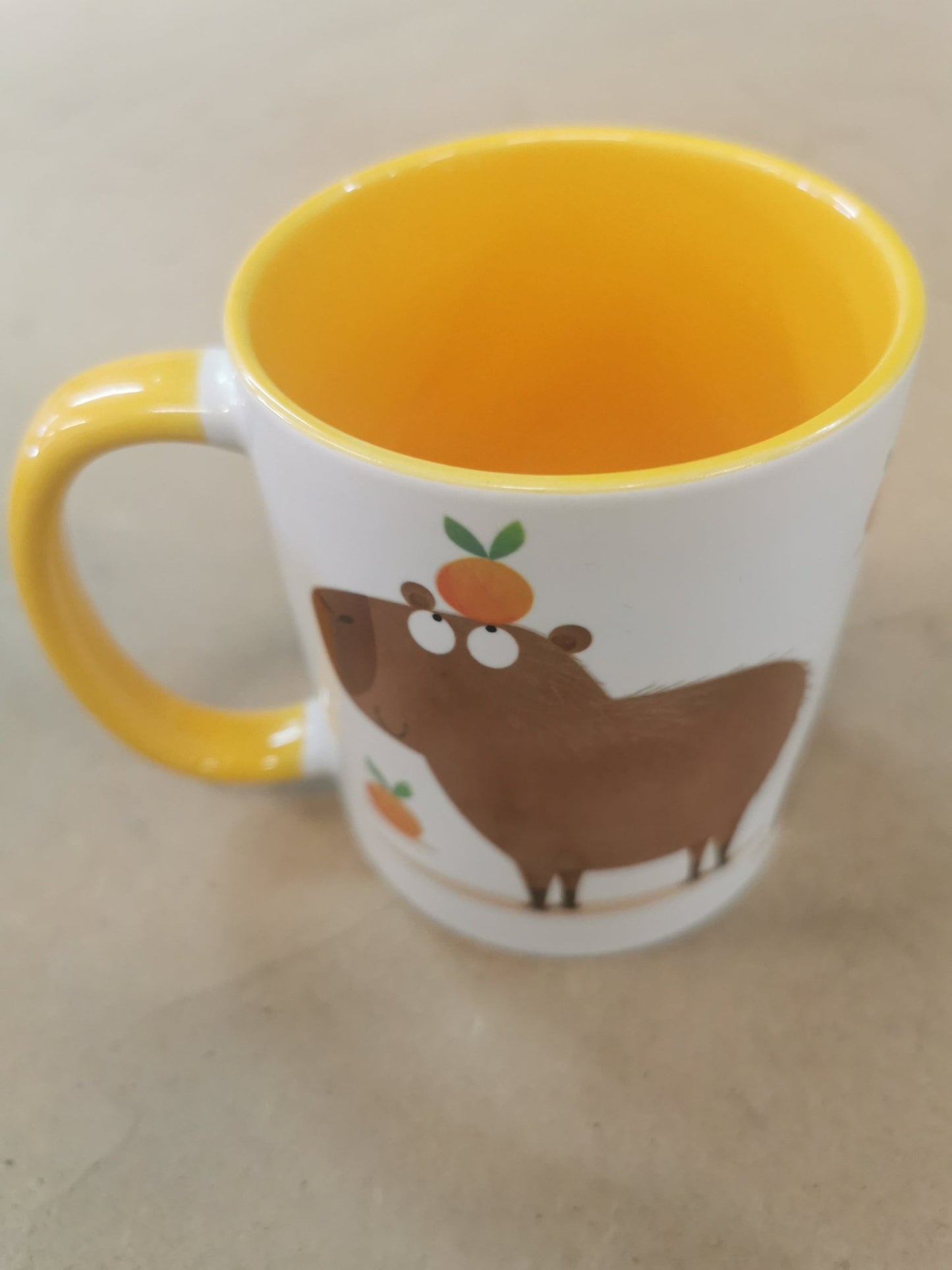 11oz two tone Golden yellow mug - artcoasterprinting