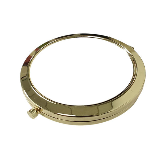Classic Gold compact mirror with Push Button - Round - artcoasterprinting