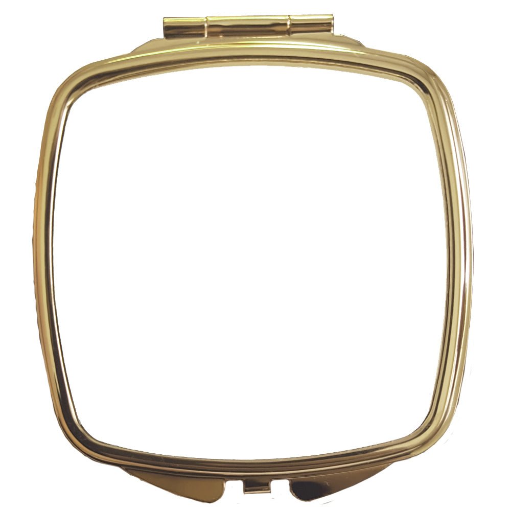 Classic Gold Curved square compact mirror - artcoasterprinting