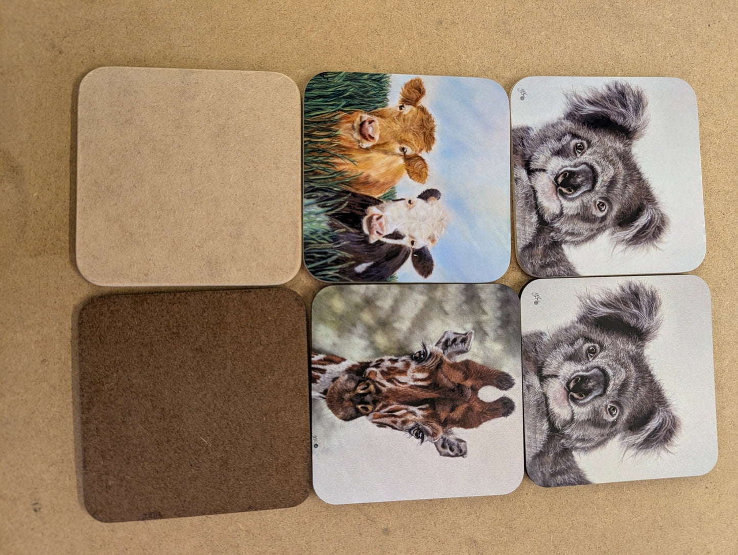 Coaster - 9cm Square - darker back version - artcoasterprinting