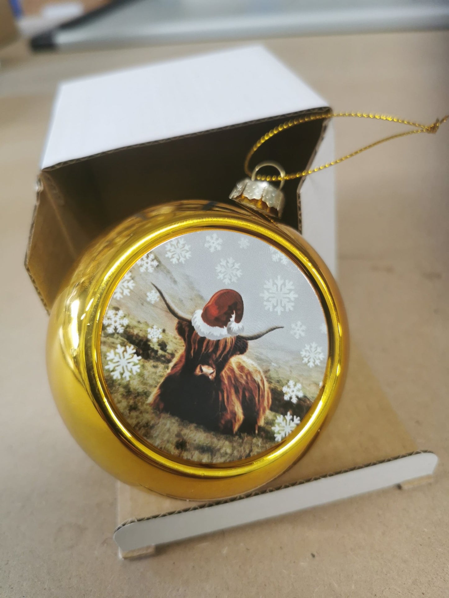 Gold Christmas Bauble - artcoasterprinting