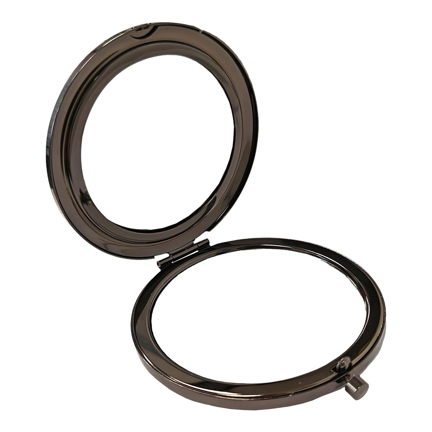 Gun Metal Grey Compact Mirror with Push Button - artcoasterprinting