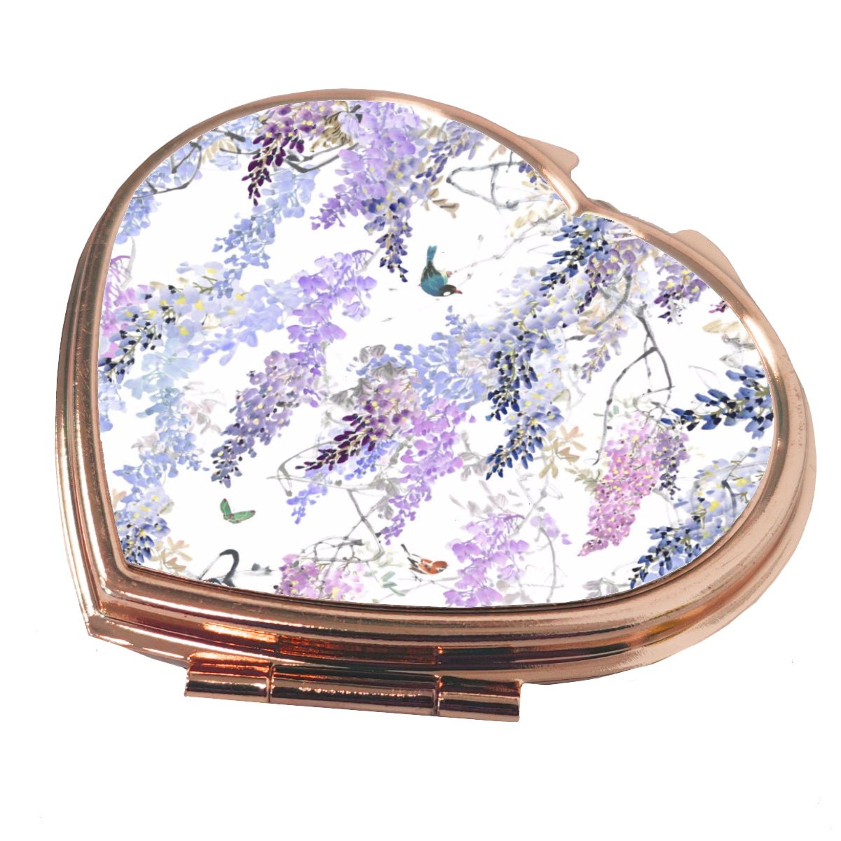 Heart Shaped Compact Mirror - Rose Gold - artcoasterprinting