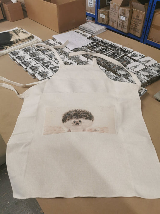 Linen Adult Apron with Pocket - artcoasterprinting
