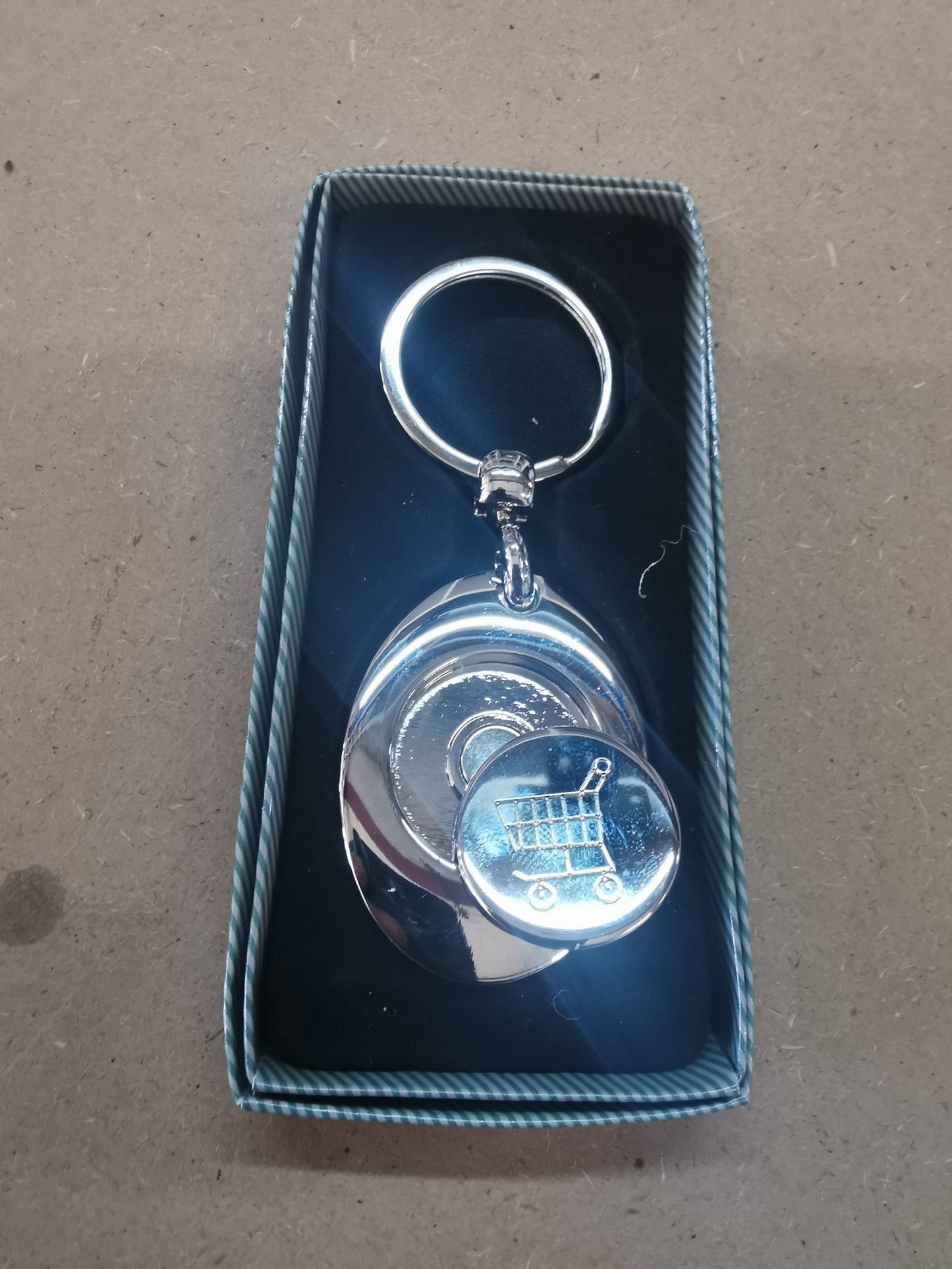 Metal Keyring with Trolley Coin - artcoasterprinting