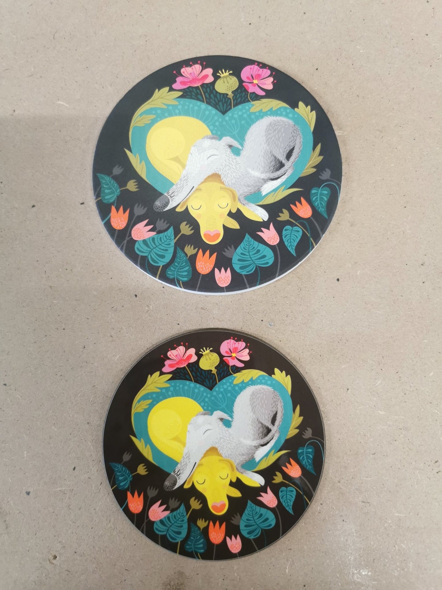 ROUND ceramic coaster (10cm) with cork back - Matt Finish - artcoasterprinting