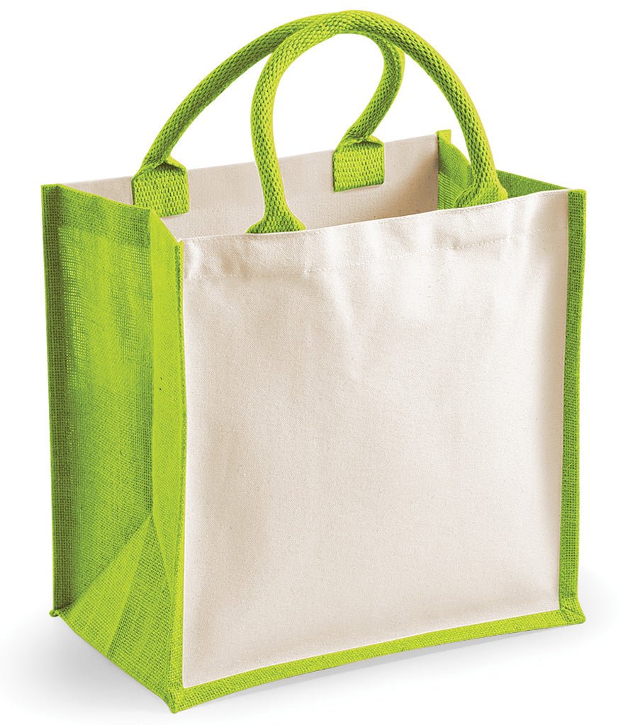 Midi Jute Tote Bag - Apple Green - artcoasterprinting