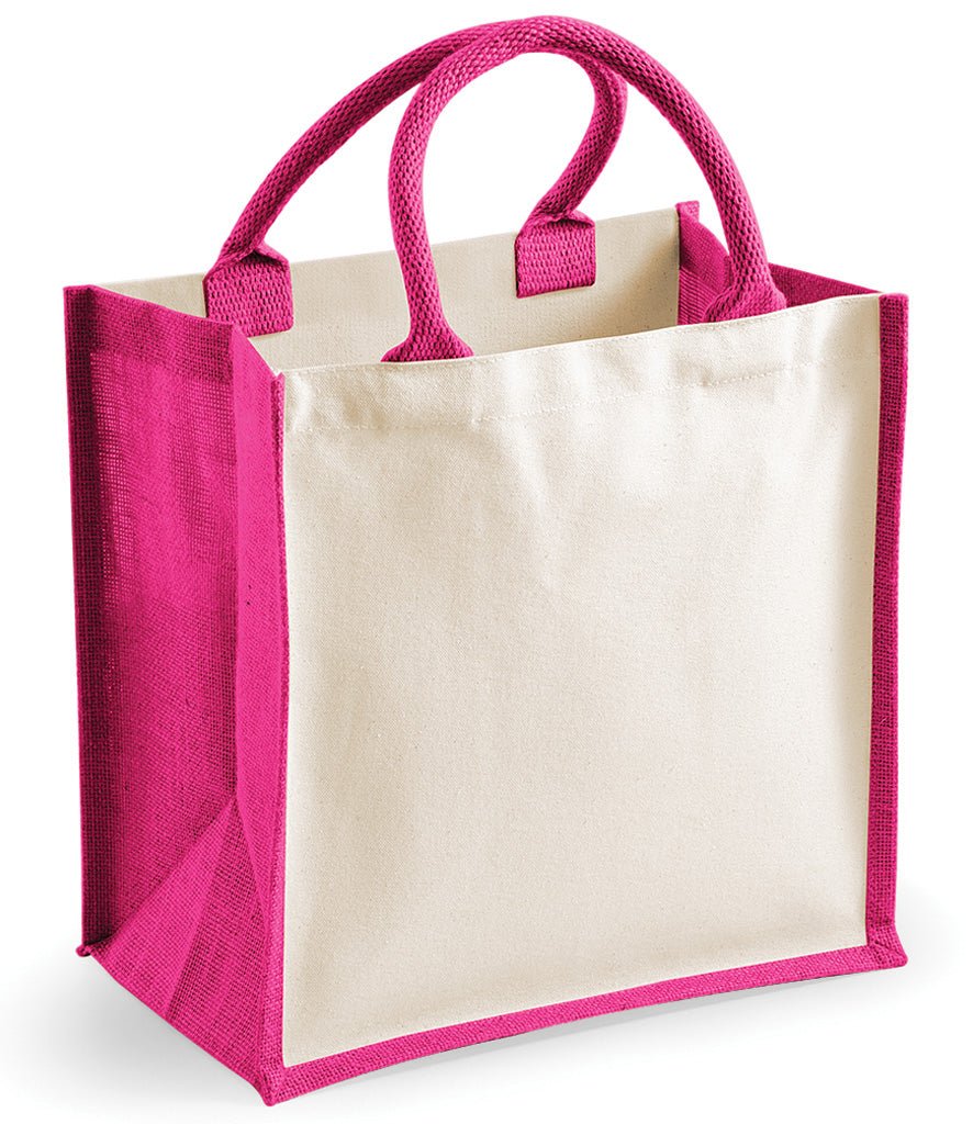 Midi Jute Tote Bag - Fuschia - artcoasterprinting