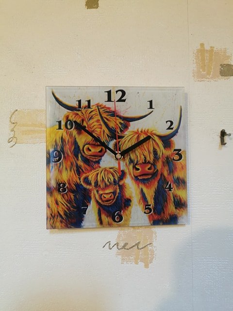 Square glass clock (20x20cm) - artcoasterprinting