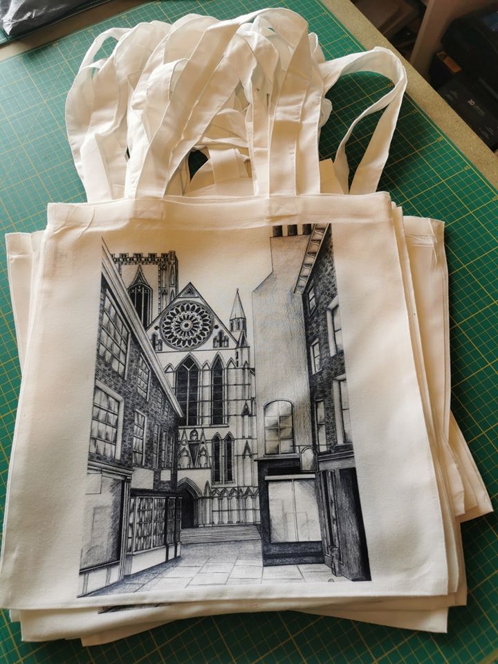 Double sided best sale tote bag