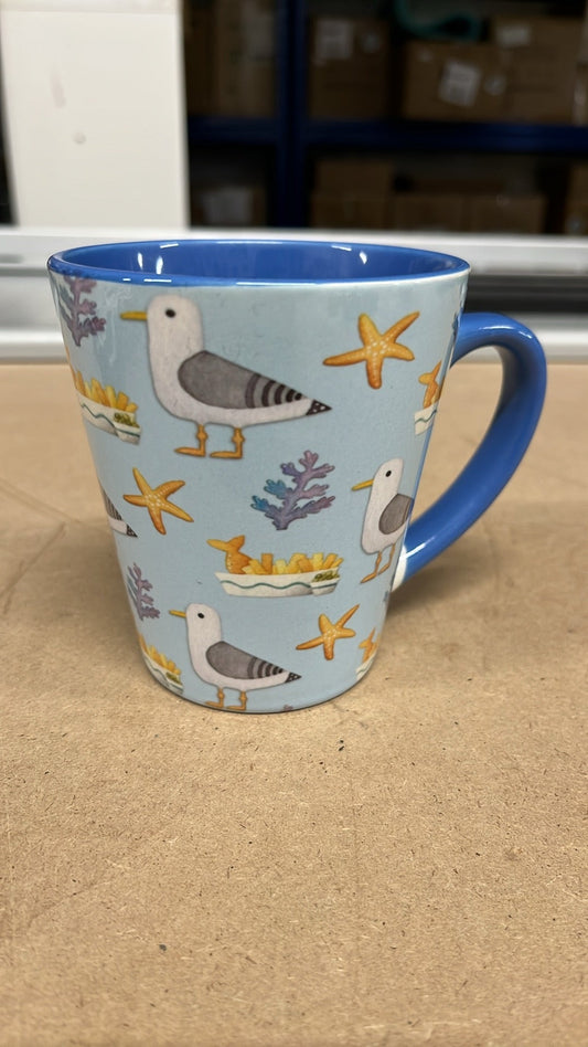 12oz two tone Cambridge Blue Latte Mug - artcoasterprinting