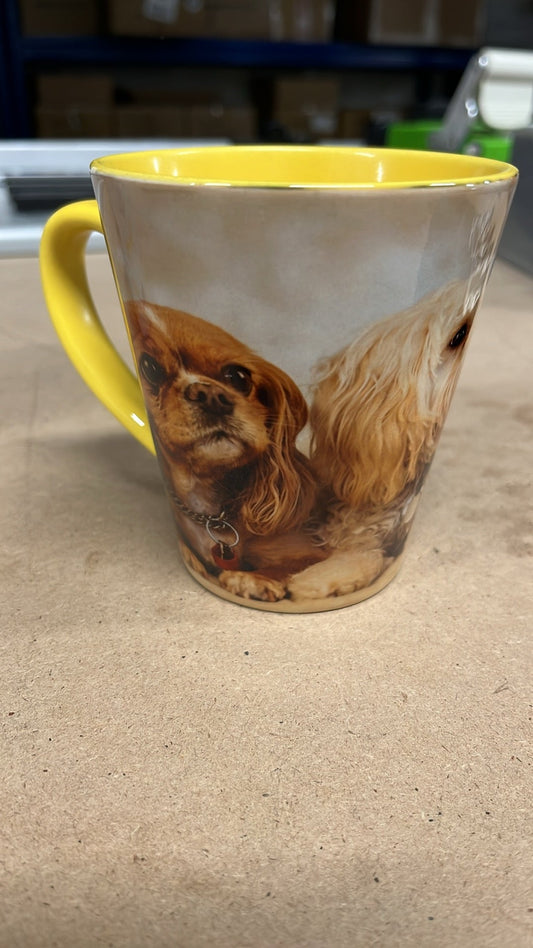 12oz two tone Yellow Latte Mug - artcoasterprinting