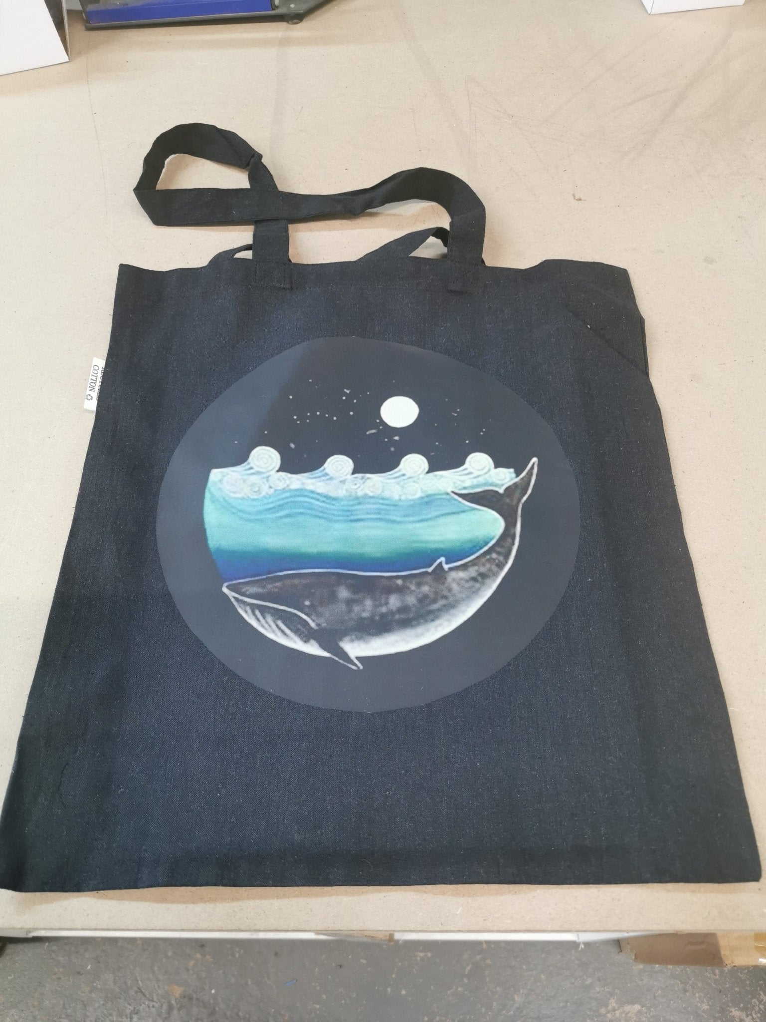 5oz Recycled Cotton Totebag - Black - artcoasterprinting