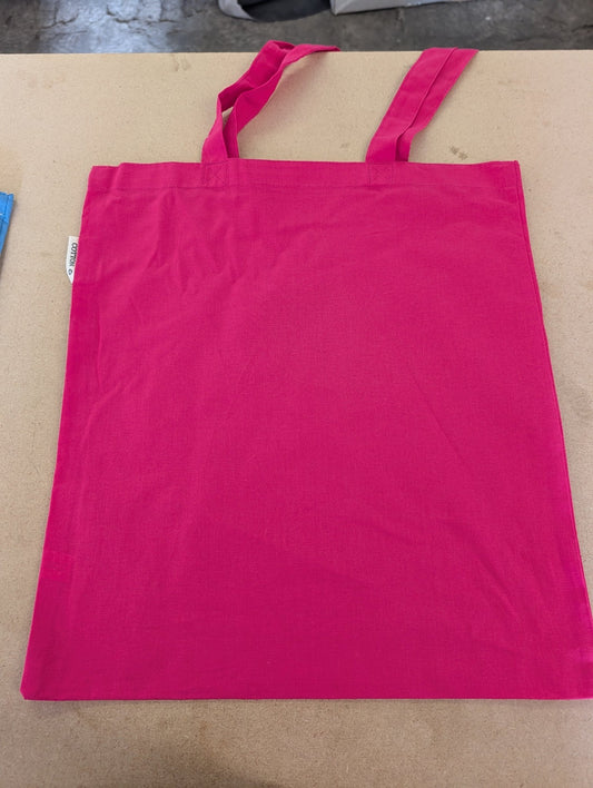 5oz Recycled Cotton Totebag - Bright Pink - artcoasterprinting