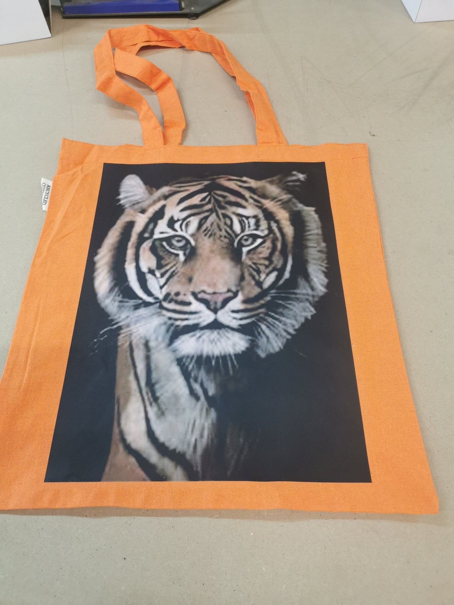 5oz Recycled Cotton Totebag - Orange - artcoasterprinting