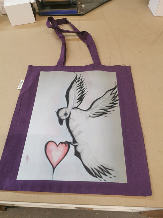 5oz Recycled Cotton Totebag - Purple - artcoasterprinting