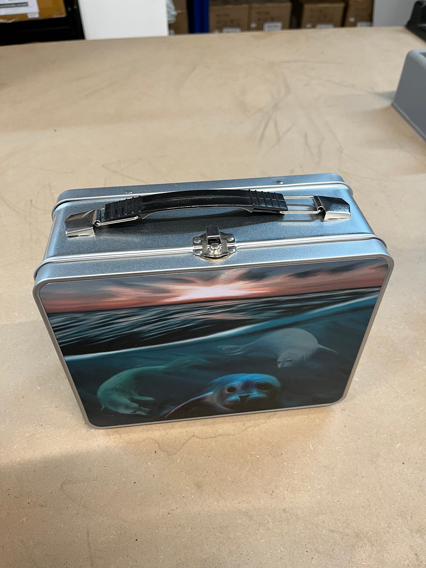 Metal lunch box-Silver