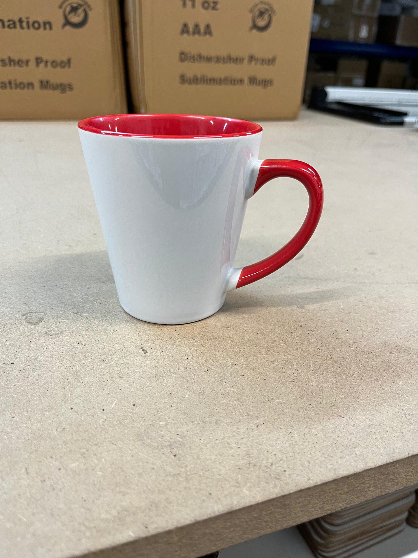 12oz two tone Red Latte Mug