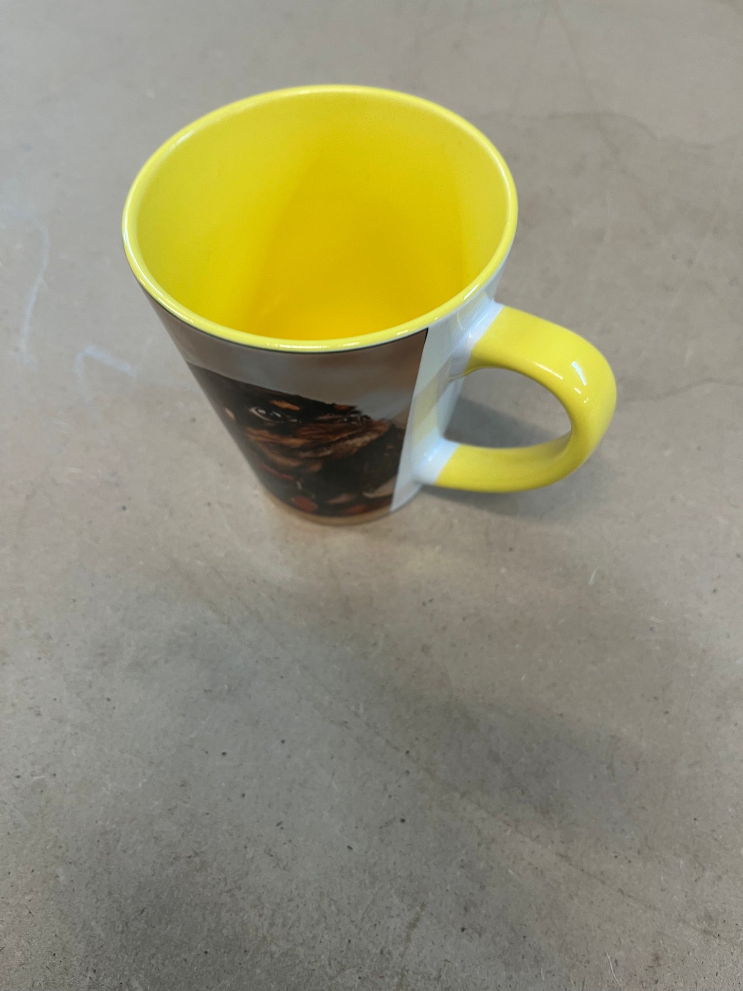 12oz two tone Yellow Latte Mug