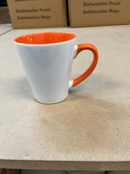 12oz two tone Orange Latte Mug