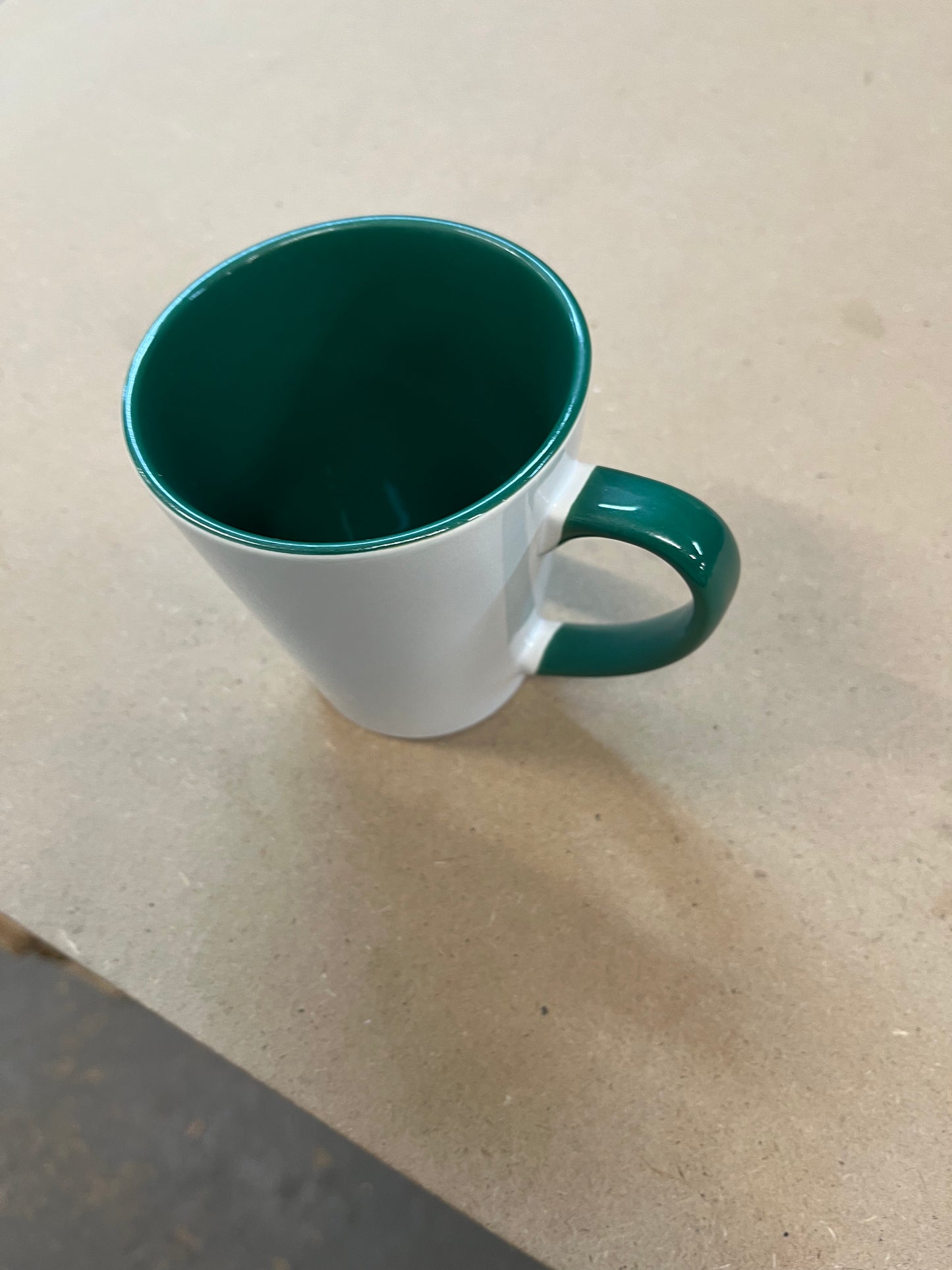 12oz two tone Dark Green Latte Mug