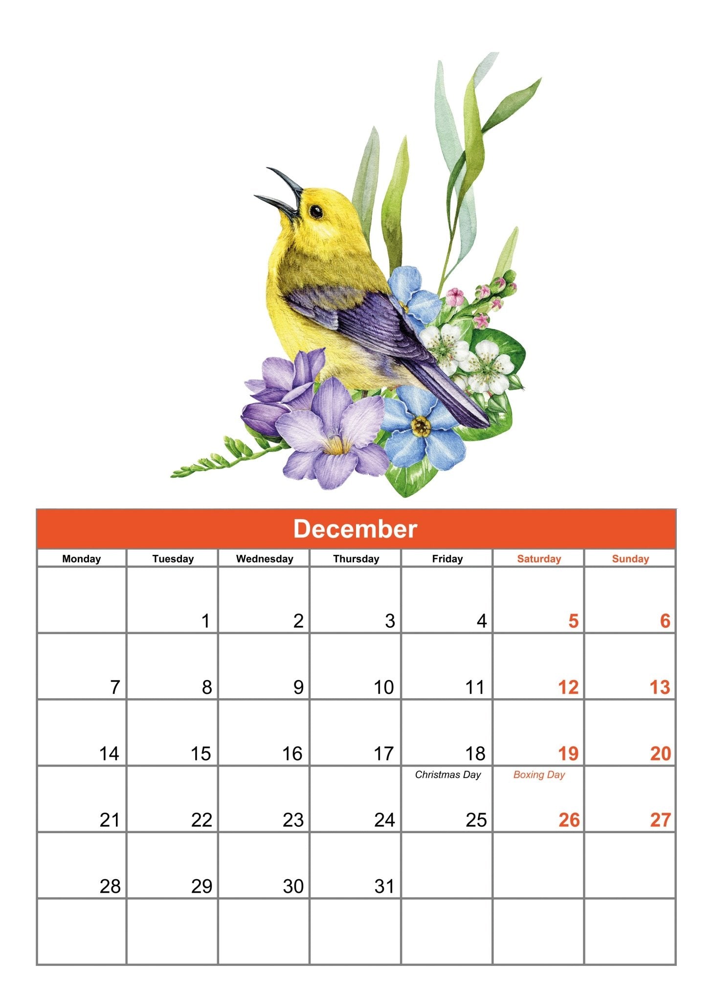 A4 wall calendar 2026 - artcoasterprinting