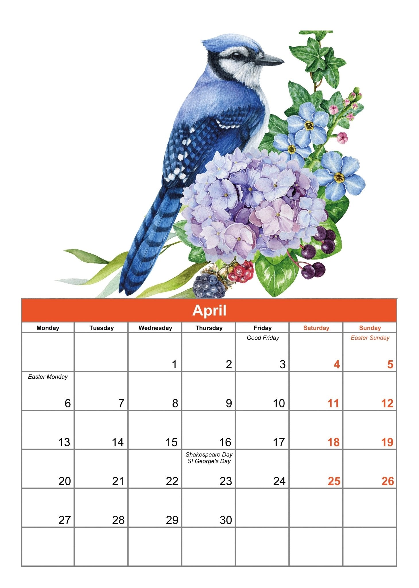 A4 wall calendar 2026 - artcoasterprinting