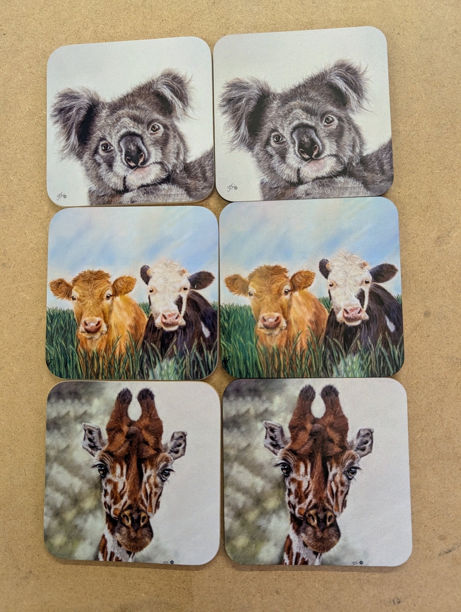 Coaster - 9cm Square - darker back version - artcoasterprinting