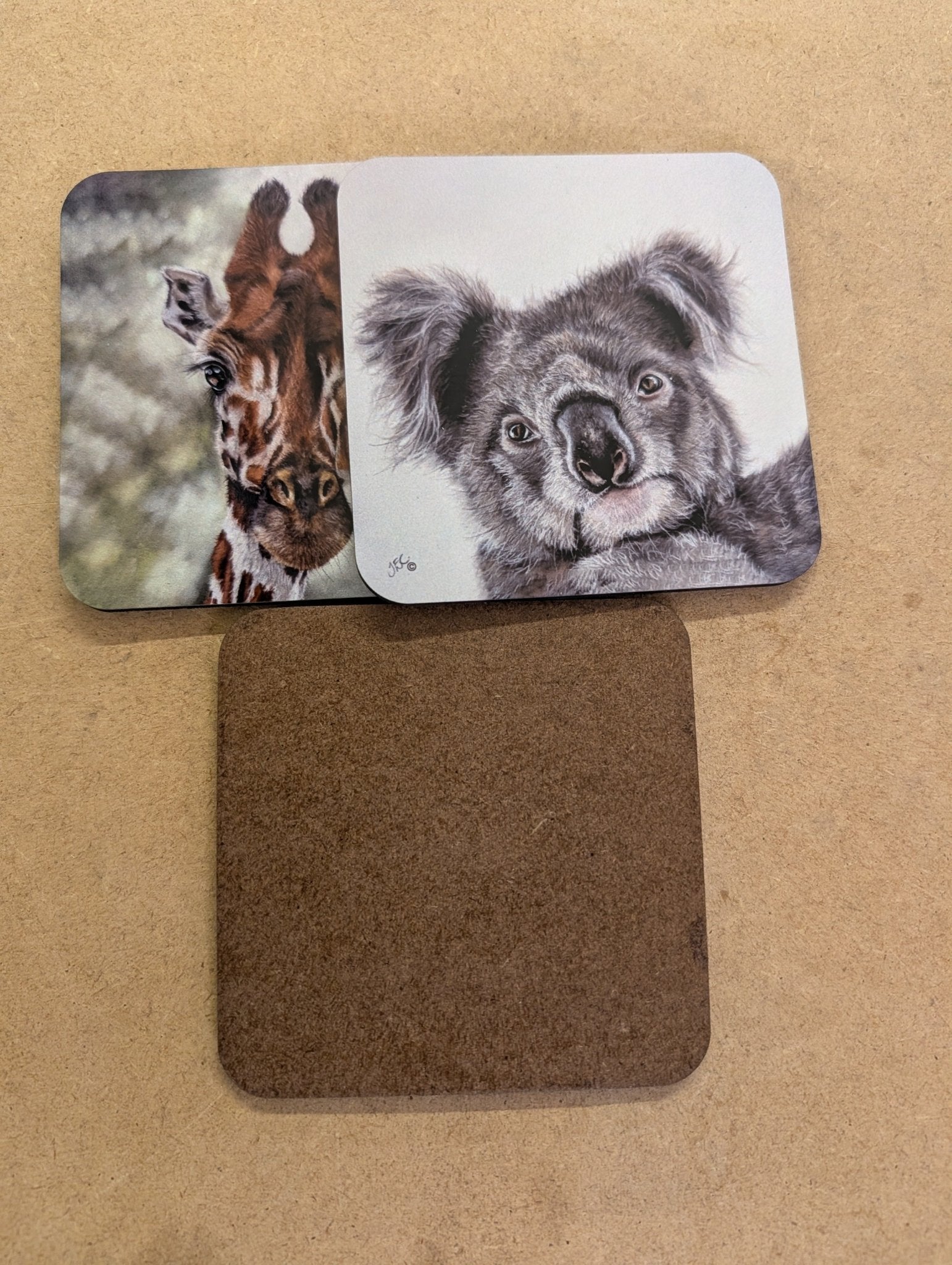 Coaster - 9cm Square - darker back version - artcoasterprinting