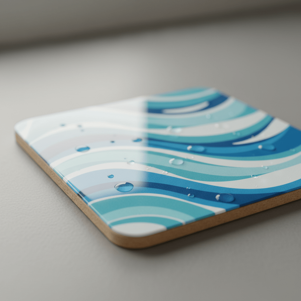 Close-up detail of glossy finish and premium quality backing board