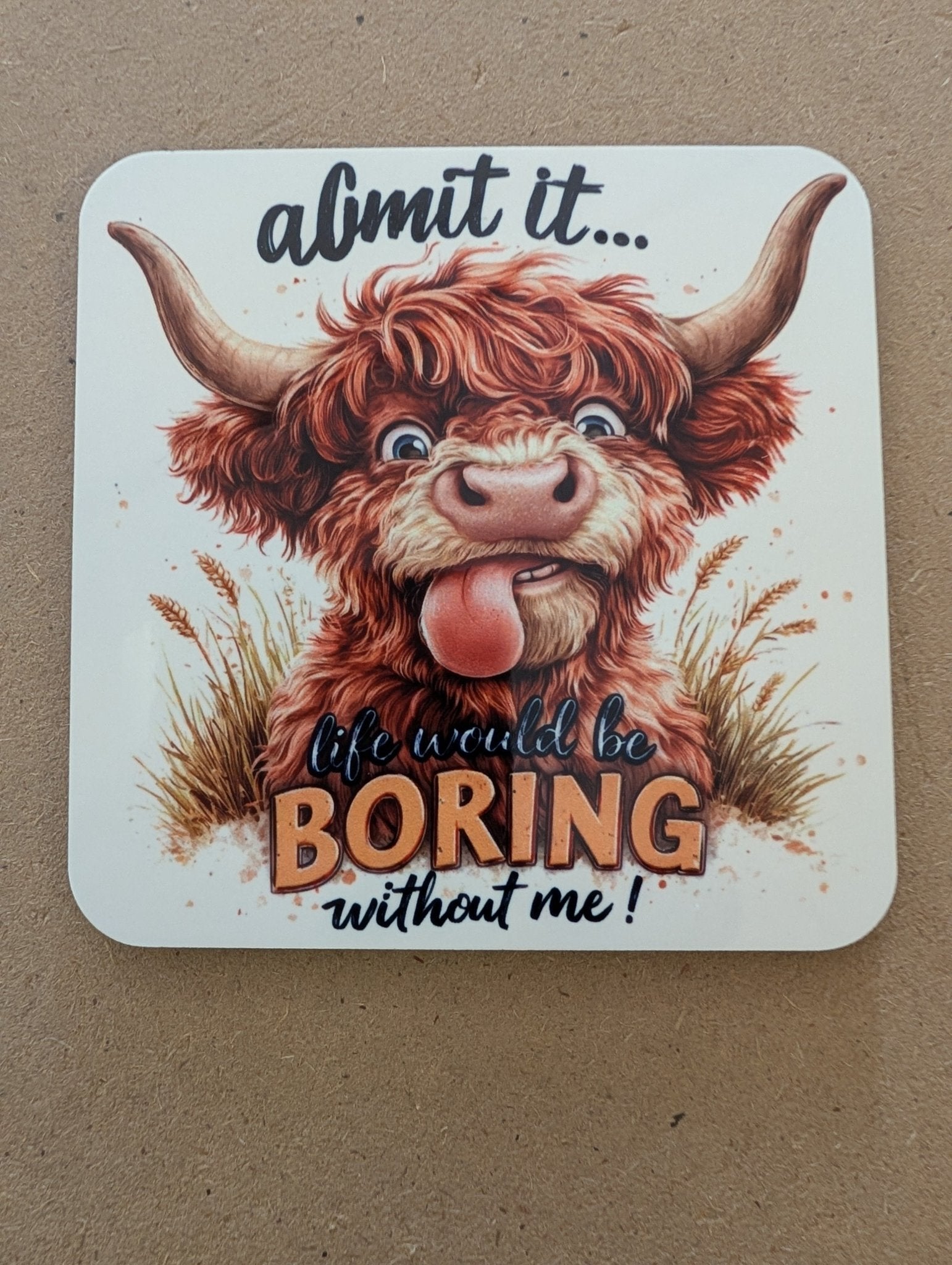CORK backed Coaster - 10cm Square - gloss finish - artcoasterprinting