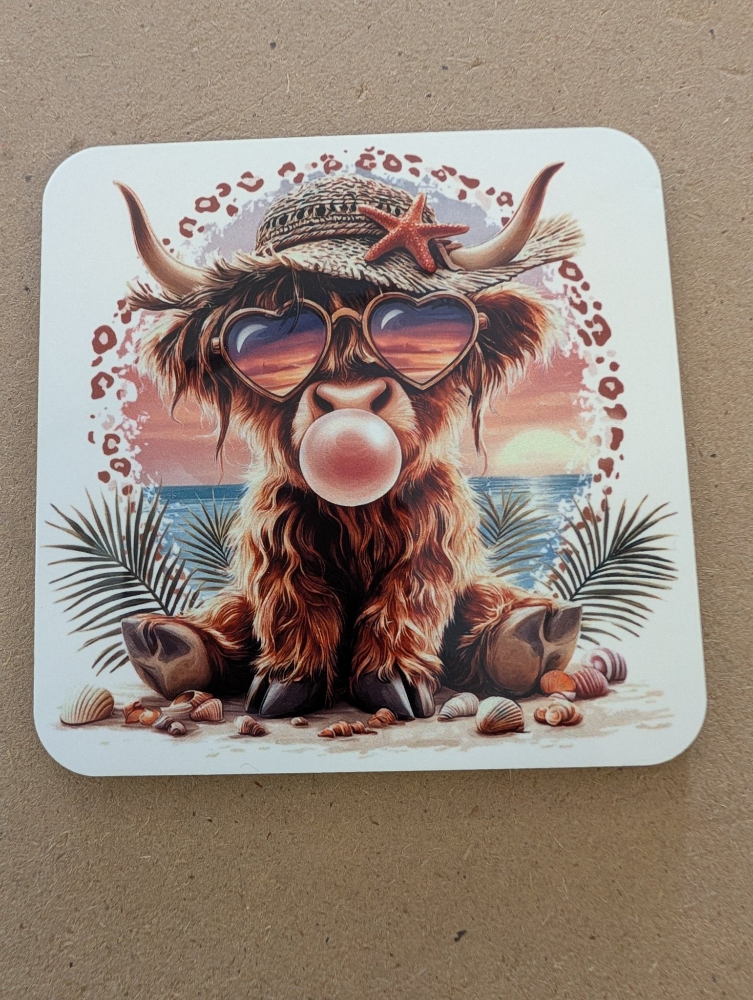 CORK backed Coaster - 10cm Square - gloss finish - artcoasterprinting