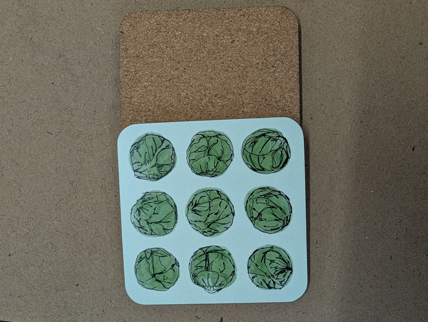 Coaster - 9cm Square - matt finish with cork backing