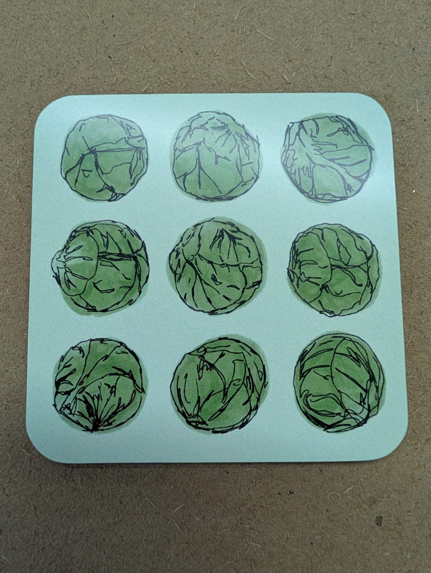 Coaster - 9cm Square - matt finish with cork backing