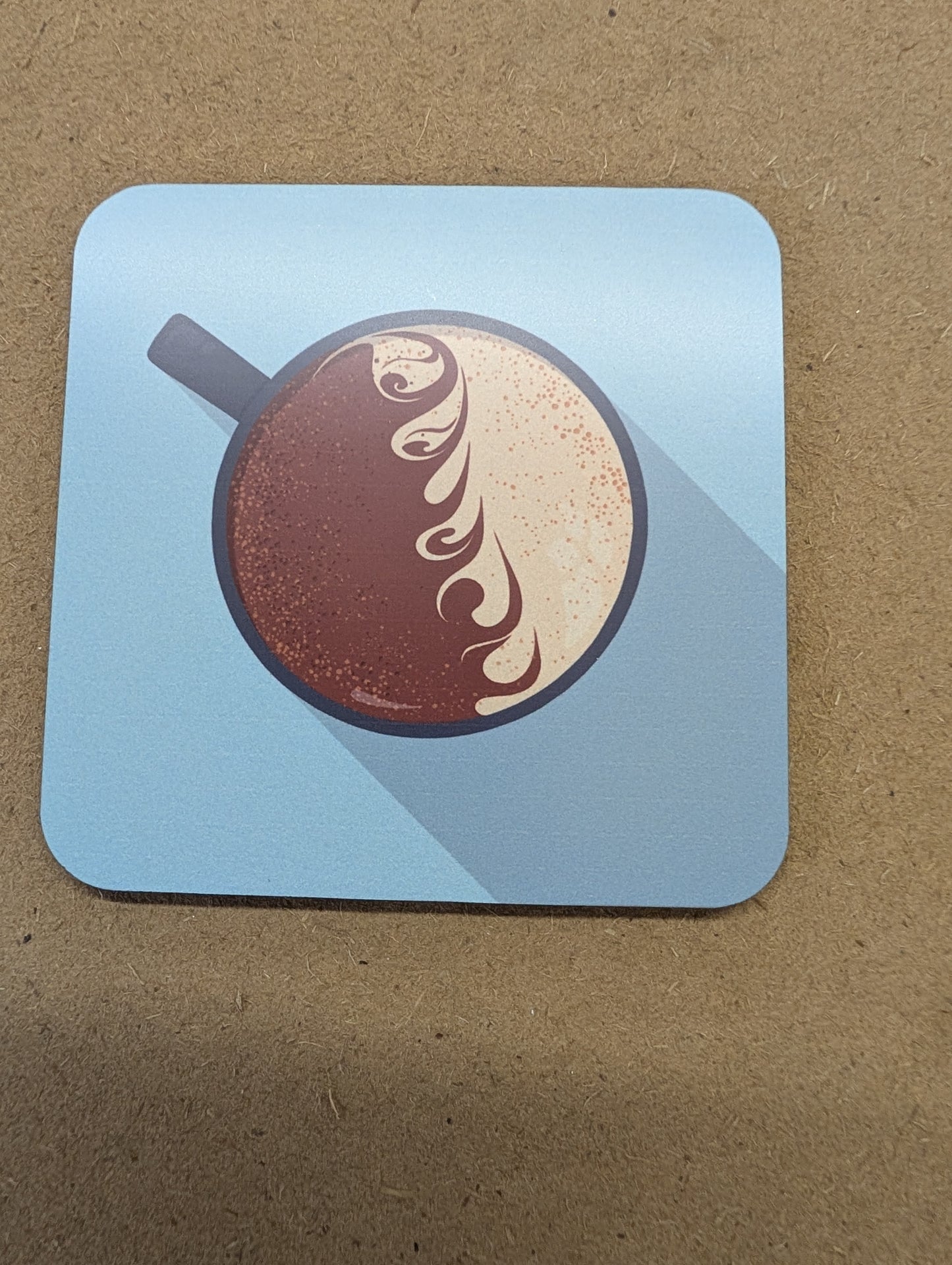 Coaster - 9.5cm Square - matt finish with cork backing