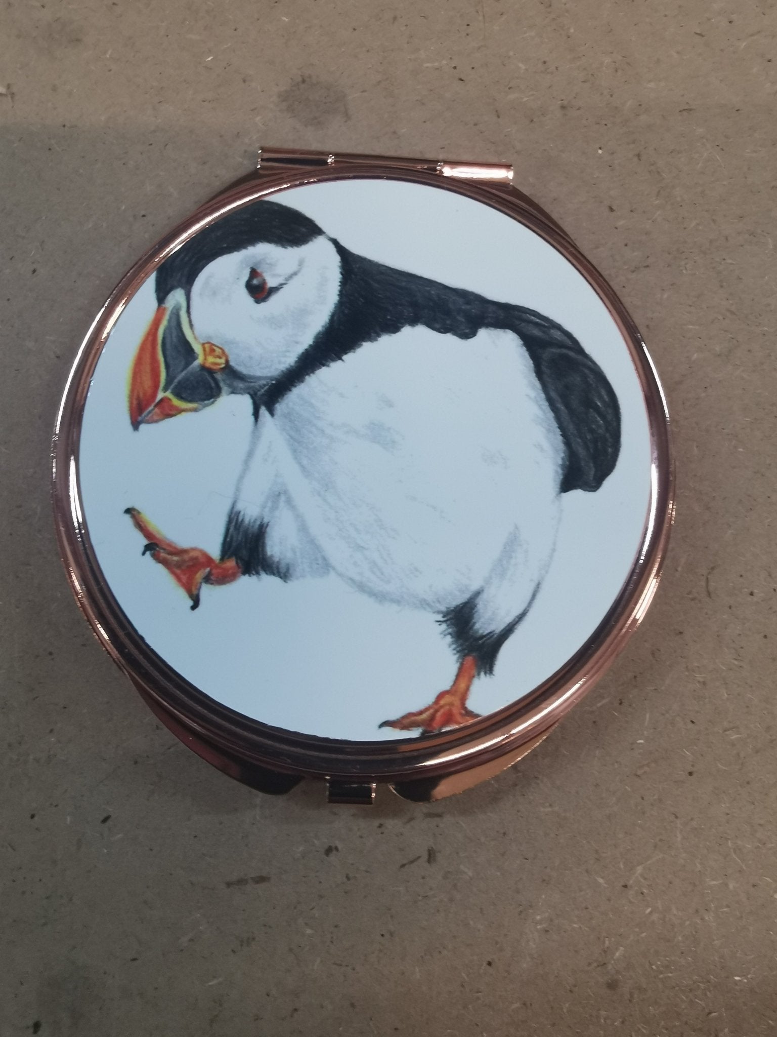 Rose Gold Round Compact Mirror - artcoasterprinting