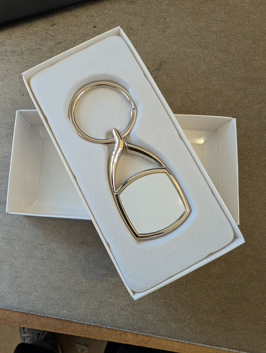 Rounded square Metal Keyring - artcoasterprinting