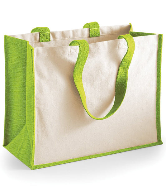Shopper Jute Tote Bag - Apple Green - artcoasterprinting