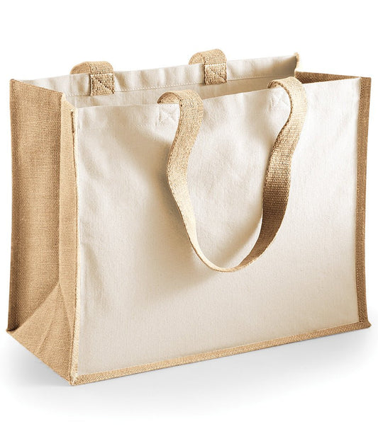 Shopper Jute Tote Bag - Natural - artcoasterprinting