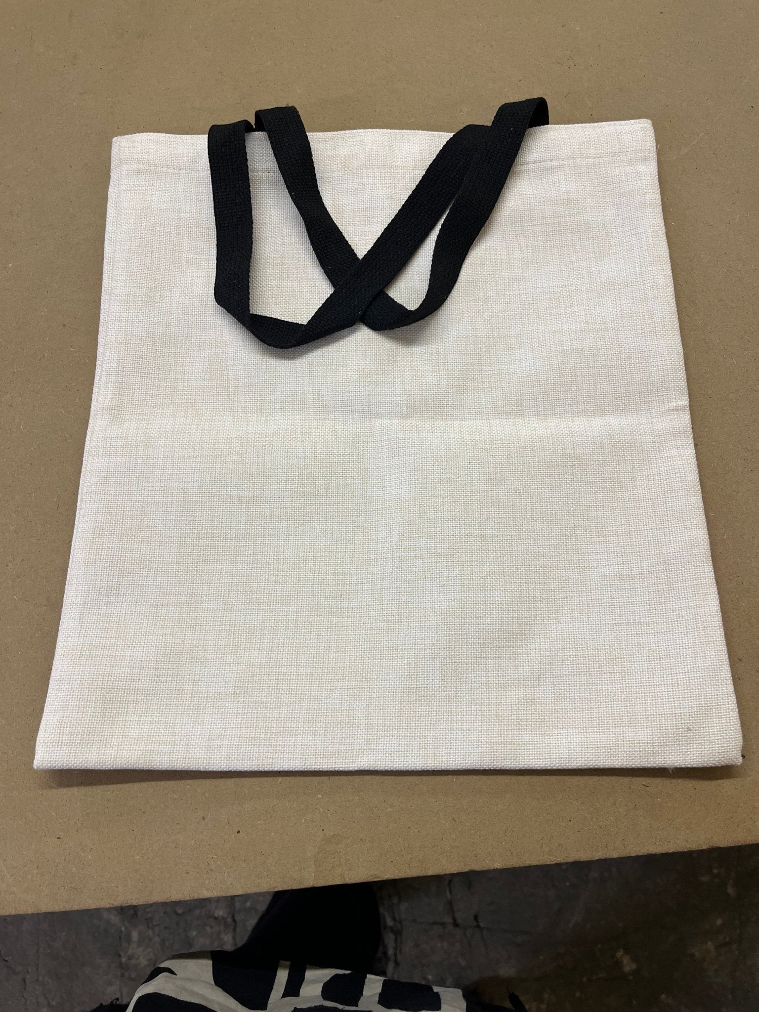 Tote Bag - LINEN style with Short Black Handles (36x41) - artcoasterprinting