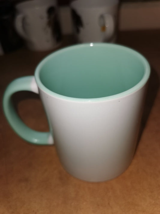 11oz two tone Mint Green Mug - artcoasterprinting