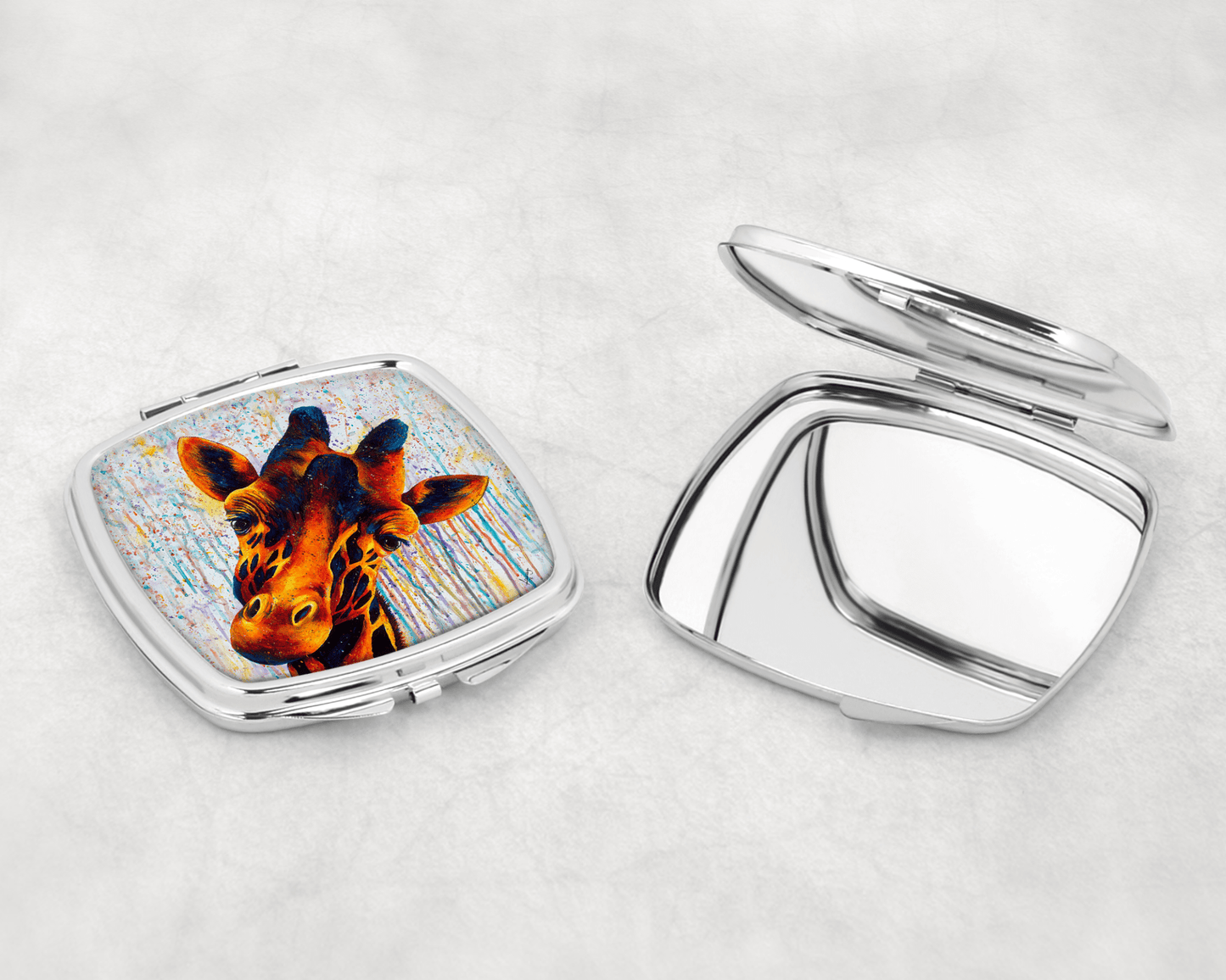 Curved square compact mirrors - artcoasterprinting