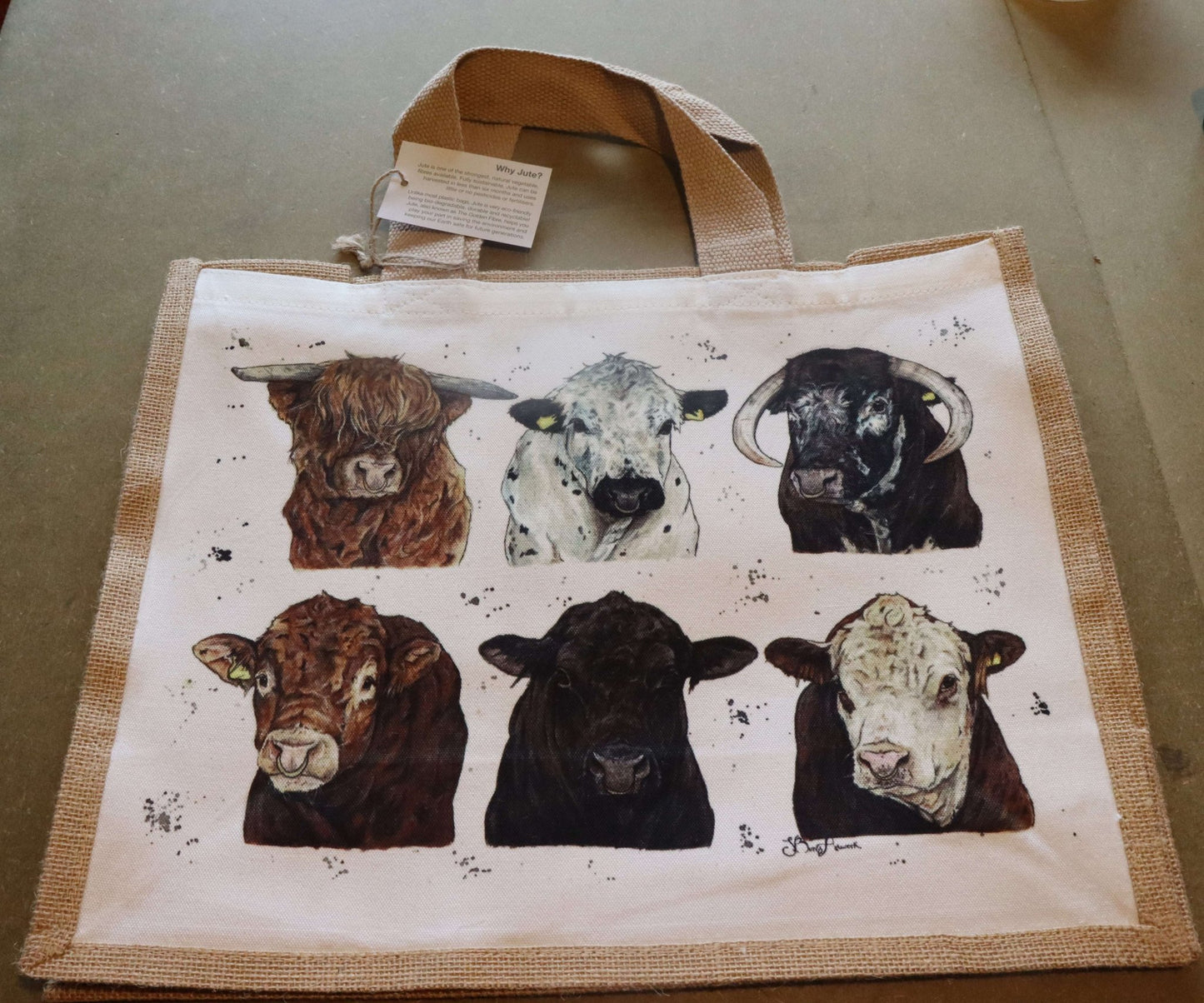 Jute Bag with printable front = 43 x 34 x 19 cm - artcoasterprinting