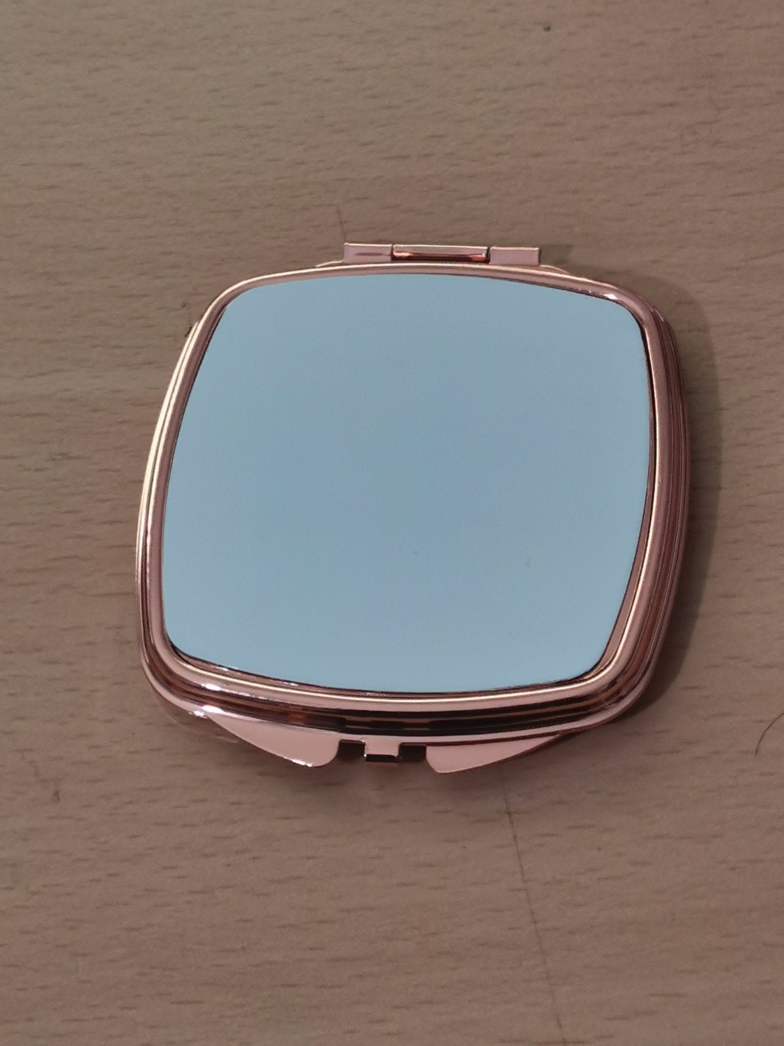 Rose Gold Curved square compact mirrors - artcoasterprinting