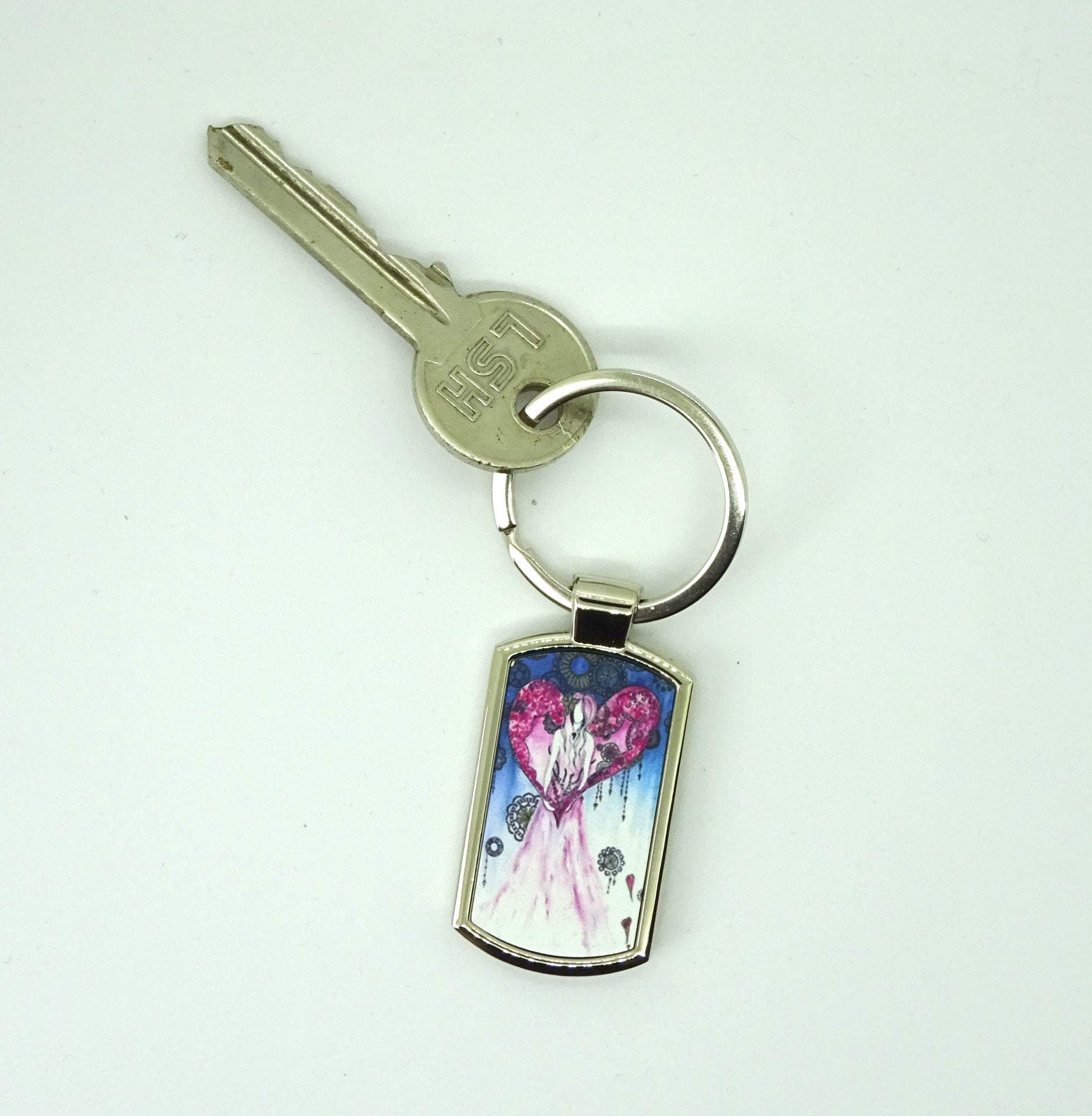 Rectangular Key Round Edge Rounded Rectangle Metal Key rings – artcoasterprinting